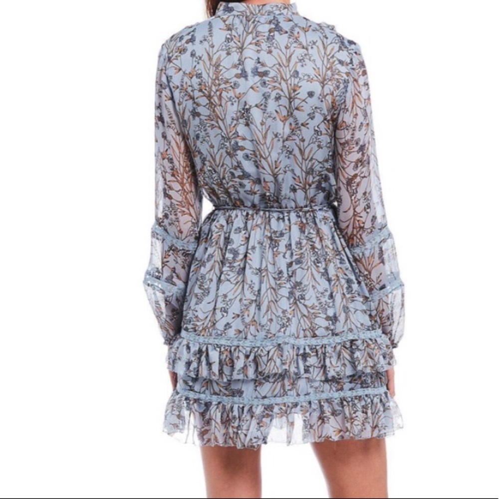Chelsea & Violet Blue Floral Ruffle Mini Dress - Picture 2 of 5